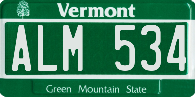 VT license plate ALM534