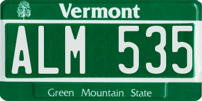 VT license plate ALM535