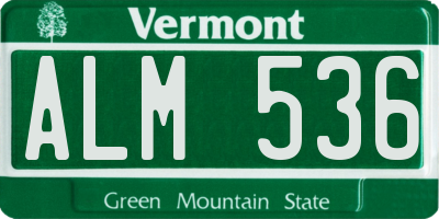 VT license plate ALM536