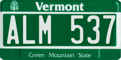 VT license plate ALM537