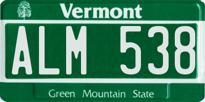 VT license plate ALM538