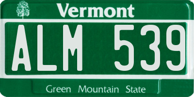VT license plate ALM539