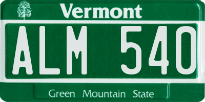 VT license plate ALM540