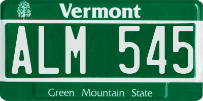 VT license plate ALM545