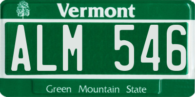 VT license plate ALM546