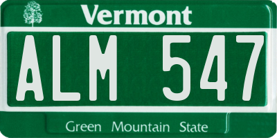 VT license plate ALM547