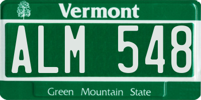VT license plate ALM548