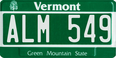 VT license plate ALM549