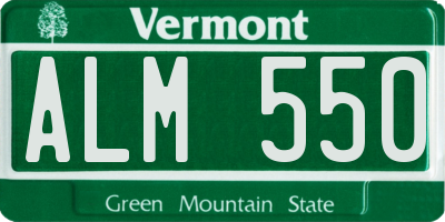 VT license plate ALM550