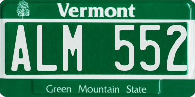 VT license plate ALM552