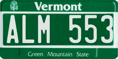 VT license plate ALM553