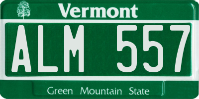 VT license plate ALM557