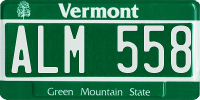 VT license plate ALM558