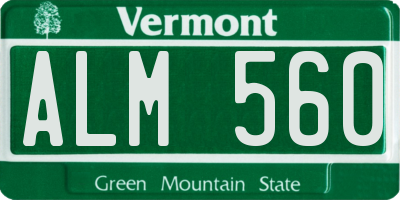 VT license plate ALM560