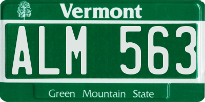 VT license plate ALM563