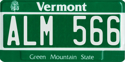 VT license plate ALM566