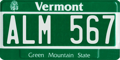 VT license plate ALM567