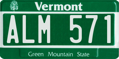VT license plate ALM571