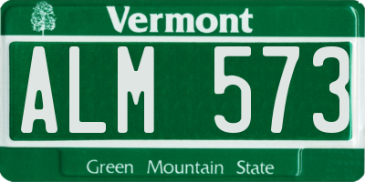 VT license plate ALM573