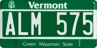 VT license plate ALM575