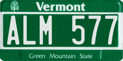 VT license plate ALM577