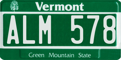VT license plate ALM578