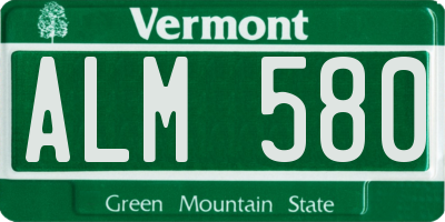 VT license plate ALM580