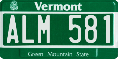 VT license plate ALM581