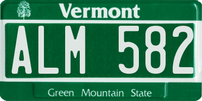 VT license plate ALM582