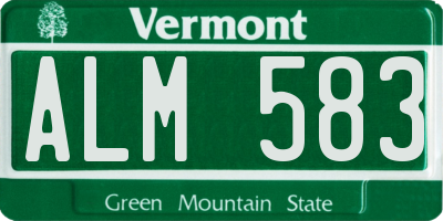 VT license plate ALM583