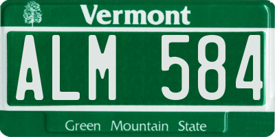 VT license plate ALM584