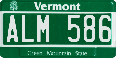 VT license plate ALM586