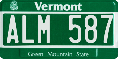 VT license plate ALM587