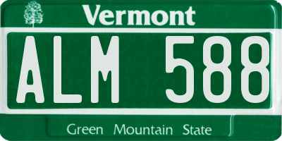 VT license plate ALM588