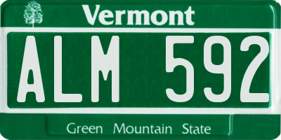 VT license plate ALM592