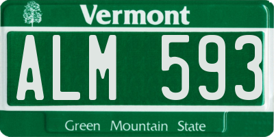 VT license plate ALM593