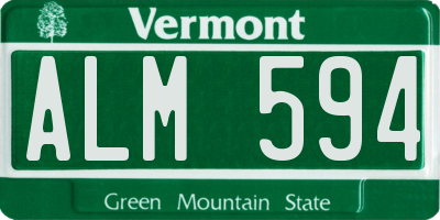 VT license plate ALM594