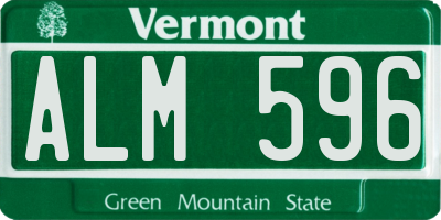 VT license plate ALM596