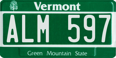 VT license plate ALM597