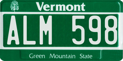 VT license plate ALM598