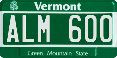 VT license plate ALM600