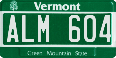 VT license plate ALM604