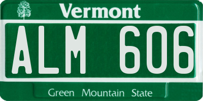 VT license plate ALM606