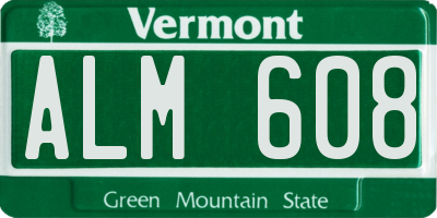 VT license plate ALM608