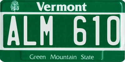 VT license plate ALM610