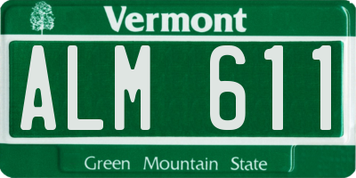VT license plate ALM611