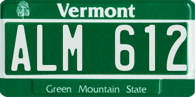 VT license plate ALM612