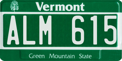 VT license plate ALM615