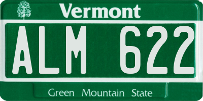 VT license plate ALM622