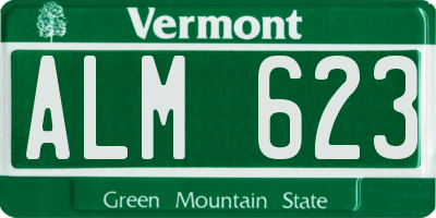 VT license plate ALM623